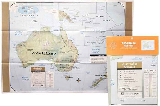 D - Bazic Folded Australia Wall Map