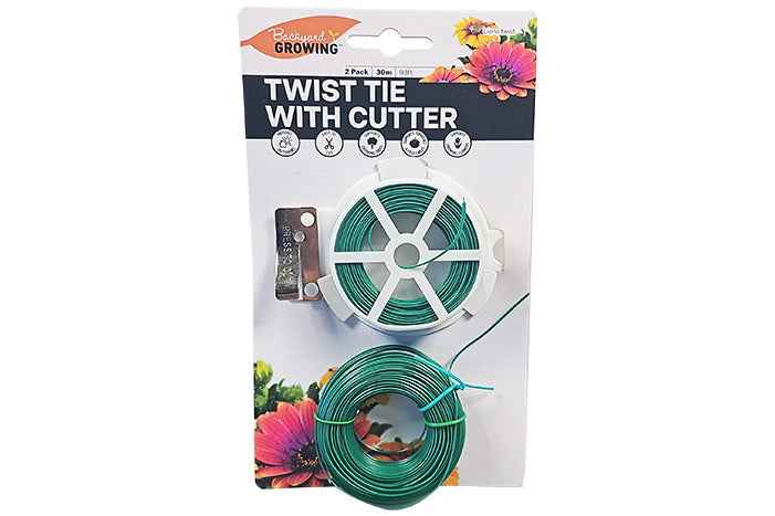 Garden Twist Tie Set With Cutter
