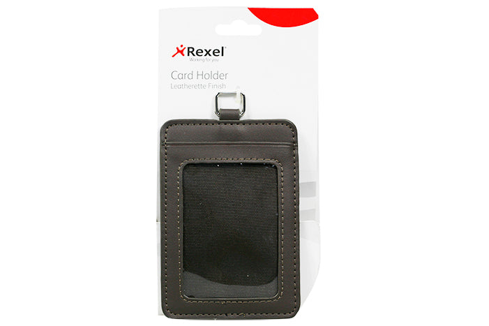rexel-card-holder-leatherette-brown-78611