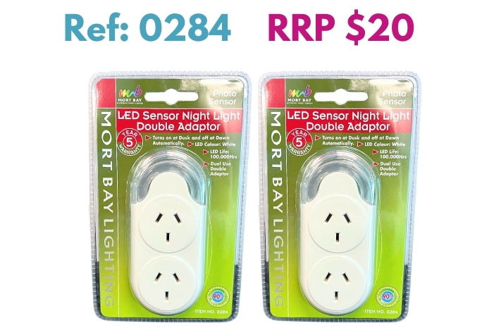 Mort Bay LED Sensor Night Light Double Adaptor - JTC Import Export Pty Ltd