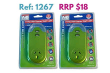 Mort Bay Funky USB Charger Plug-Through LED Night Light - Green