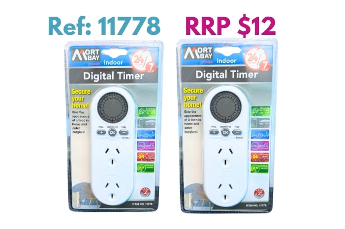 Mort Bay Indoor Digital Timer Double Socket (Home Security)