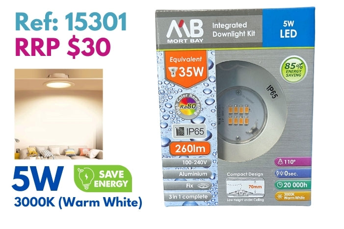 mort-bay-integrated-downlight-kit-5w-led-ip65-chrome-3000k-warm-white-81780
