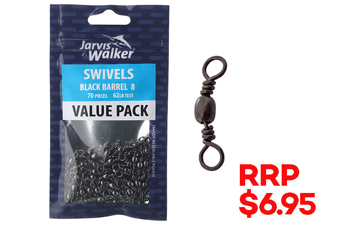 jarvis-walker-black-barrel-swivels-value-pack-sz-8-83713