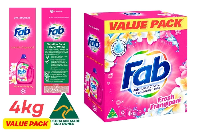 Fab Fresh Frangipani Laundry Detergent Washing Powder