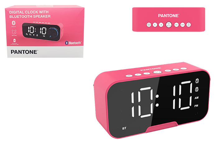 pantone-digital-clock-with-bluetooth-speaker-pink-84263
