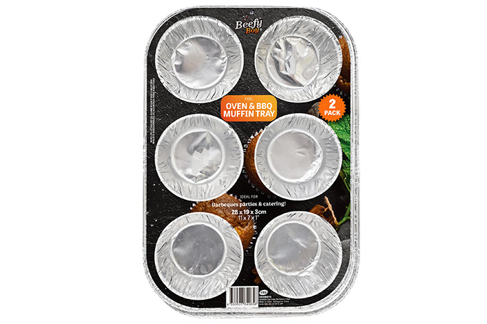 Foil Oven & BBQ Muffin Tray - 6 Holes