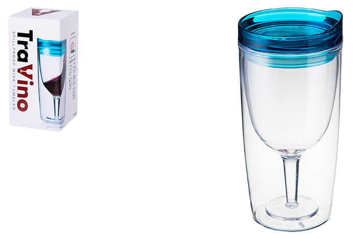 TraVino Splashproof Wine Sippy Cup - Blue