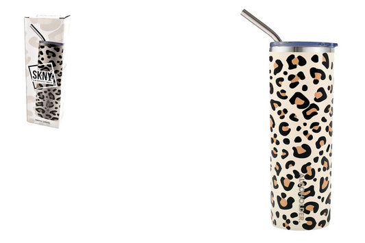 SKNY Slim Insulated Tumbler - Leopard Pattern