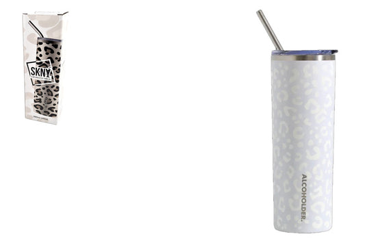 SKNY Slim Insulated Tumbler - Snow Leopard Pattern