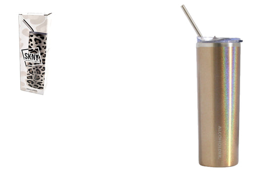 SKNY Slim Insulated Tumbler - Rose Gold (Glitter)